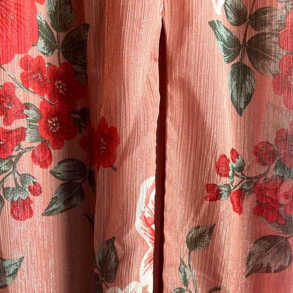 Crystal Doll red floral print maxi dress  SZ  9 - Picture 6 of 11